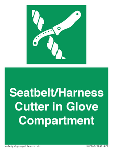Seatbelt/Harness Cutter in Glove Compartment